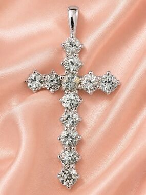 Aquamarine Cross Pendant S925 Necklace. Genuine. Comes with 925 18” chain.